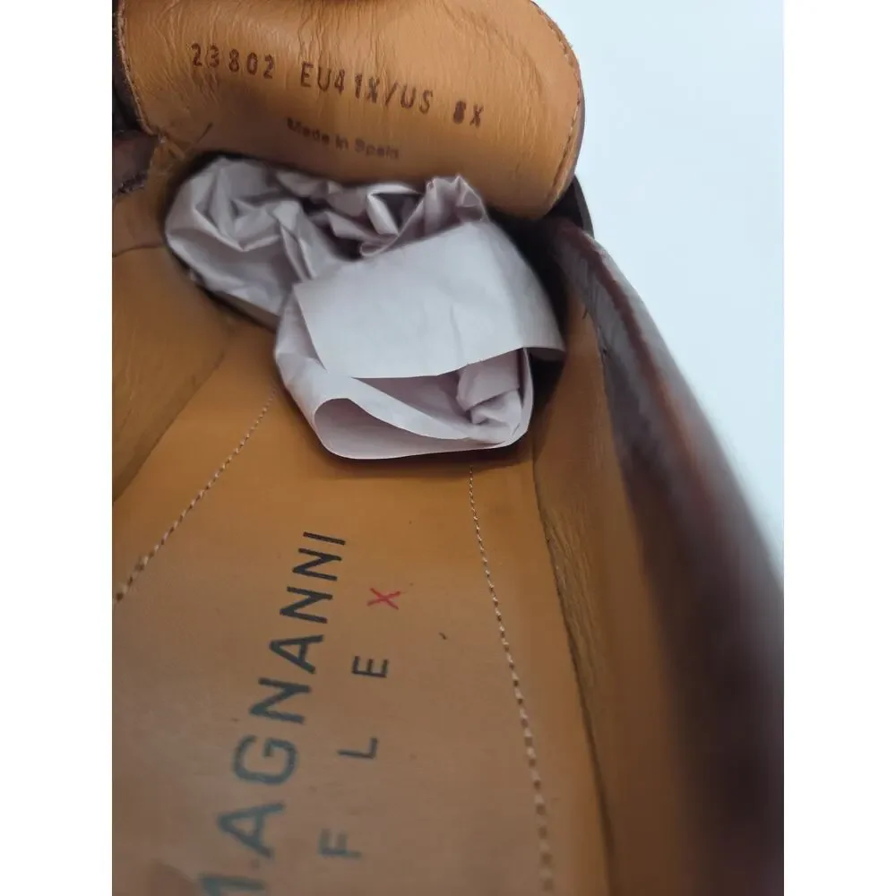 Magnanni Diezma II Brown Leather Penny Loafer Men EU 41.5 US 8.5 Spain Old Money